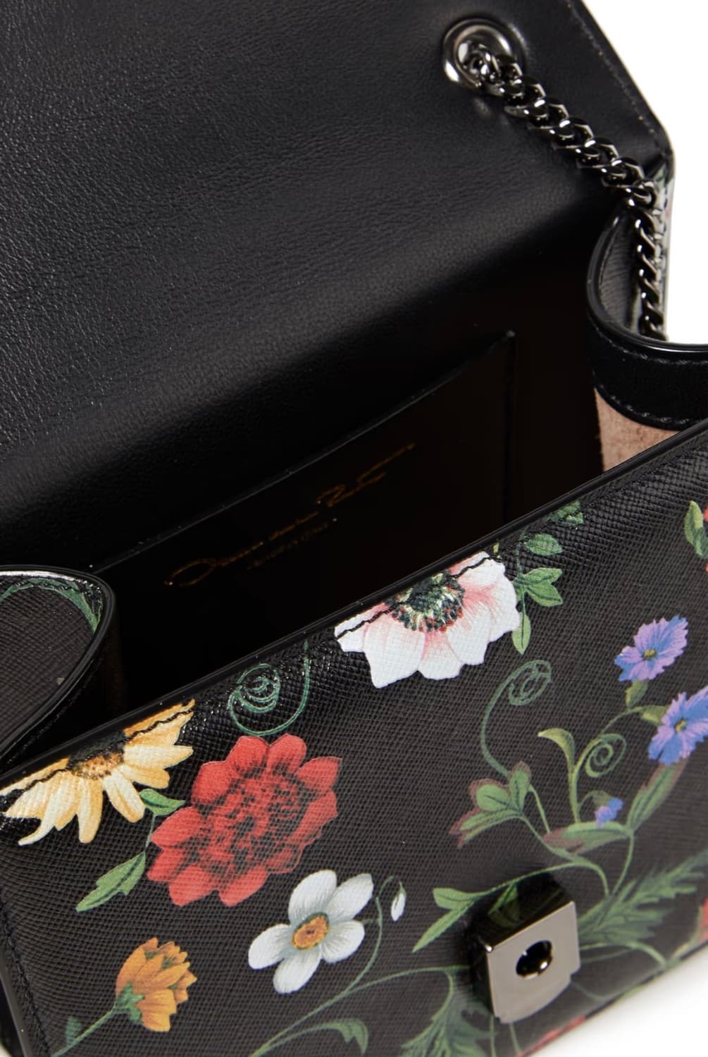 오스카 드 라 렌타 플라워 아플리케 가죽 숄더백 상품이미지5