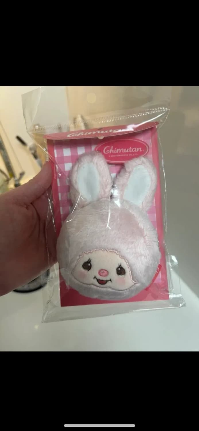 몬치치 치무탄 핑크 토끼 얼굴 파우치 키링 상품이미지1