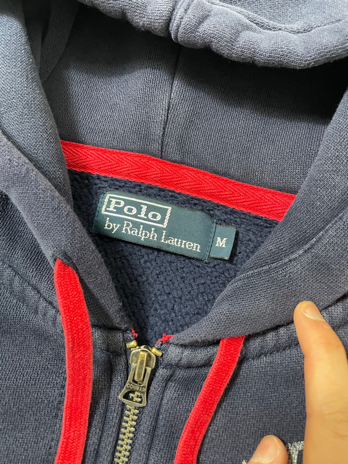 빈티지9. 폴로랄프로렌 성조기 USA 후드집업 빅포니 로고 네이비 레드 상품이미지3