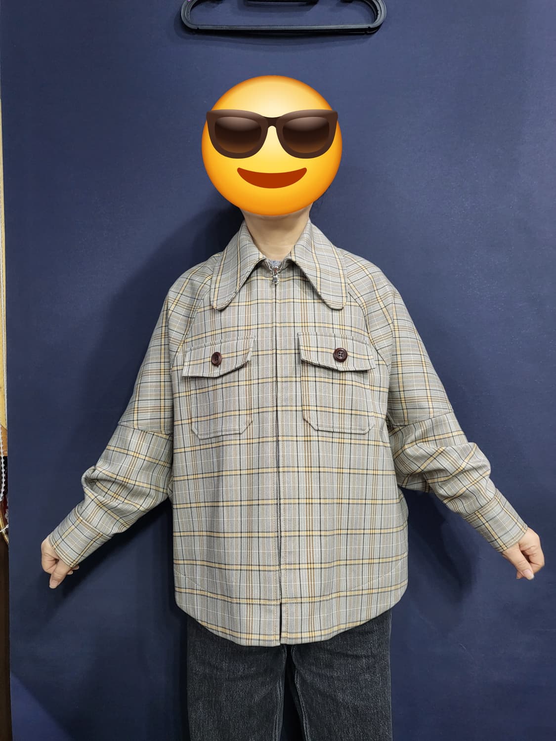 체크 오버핏 자켓 상품이미지2