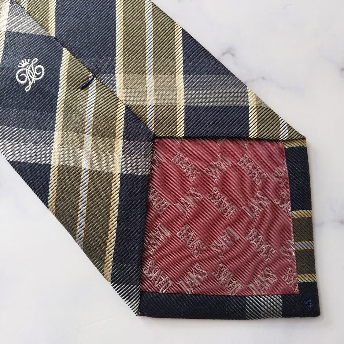 닥스 실크 네이비 체크 넥타이 9.8cm A+등급 K2072 상품이미지7