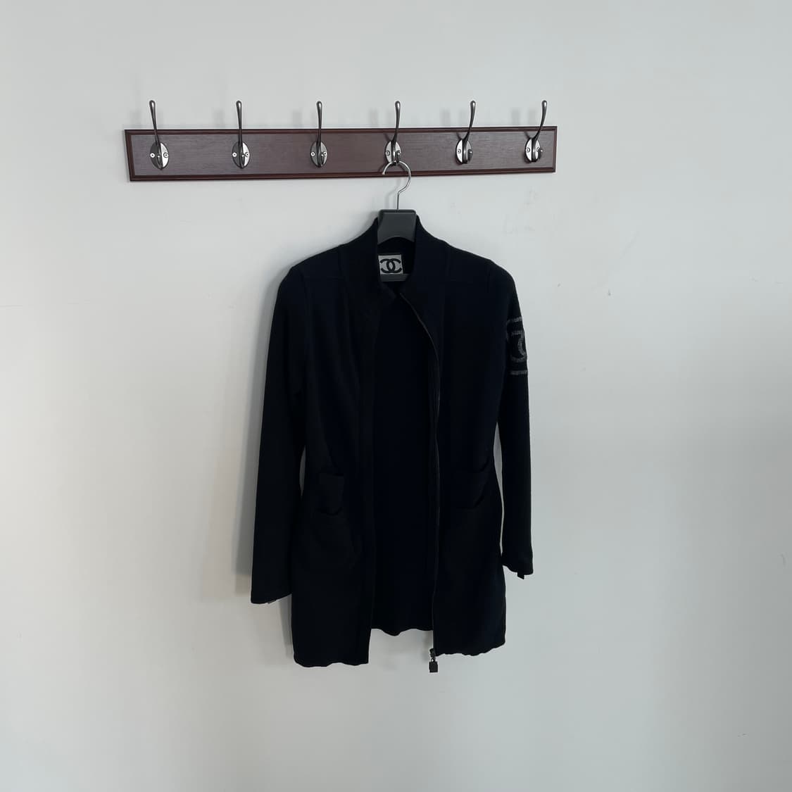 샤넬 블랙 집업 롱 가디건 상품이미지1