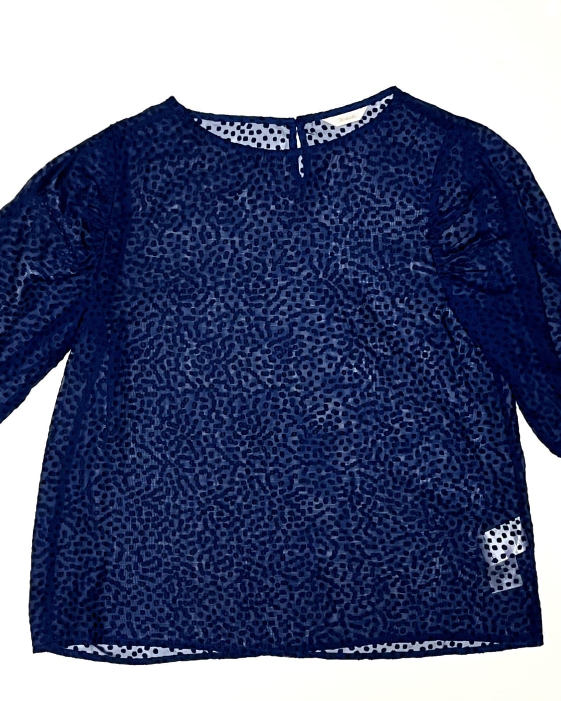 See-through navy blouse 상품이미지3