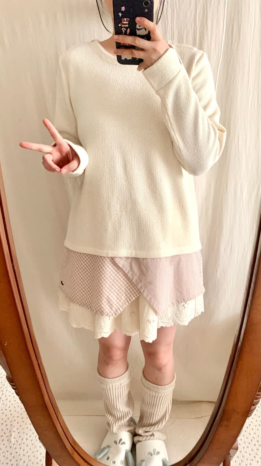 크로커다일 핑크 체크 셔츠 레이어드 탑 상품이미지7