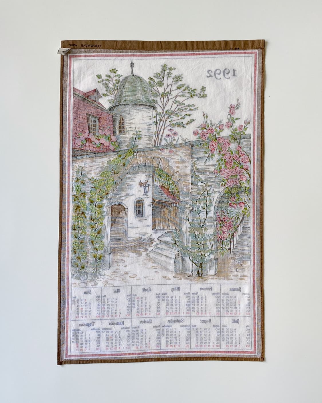 유럽 빈티지 캘린더 패브릭 (1992) 상품이미지4