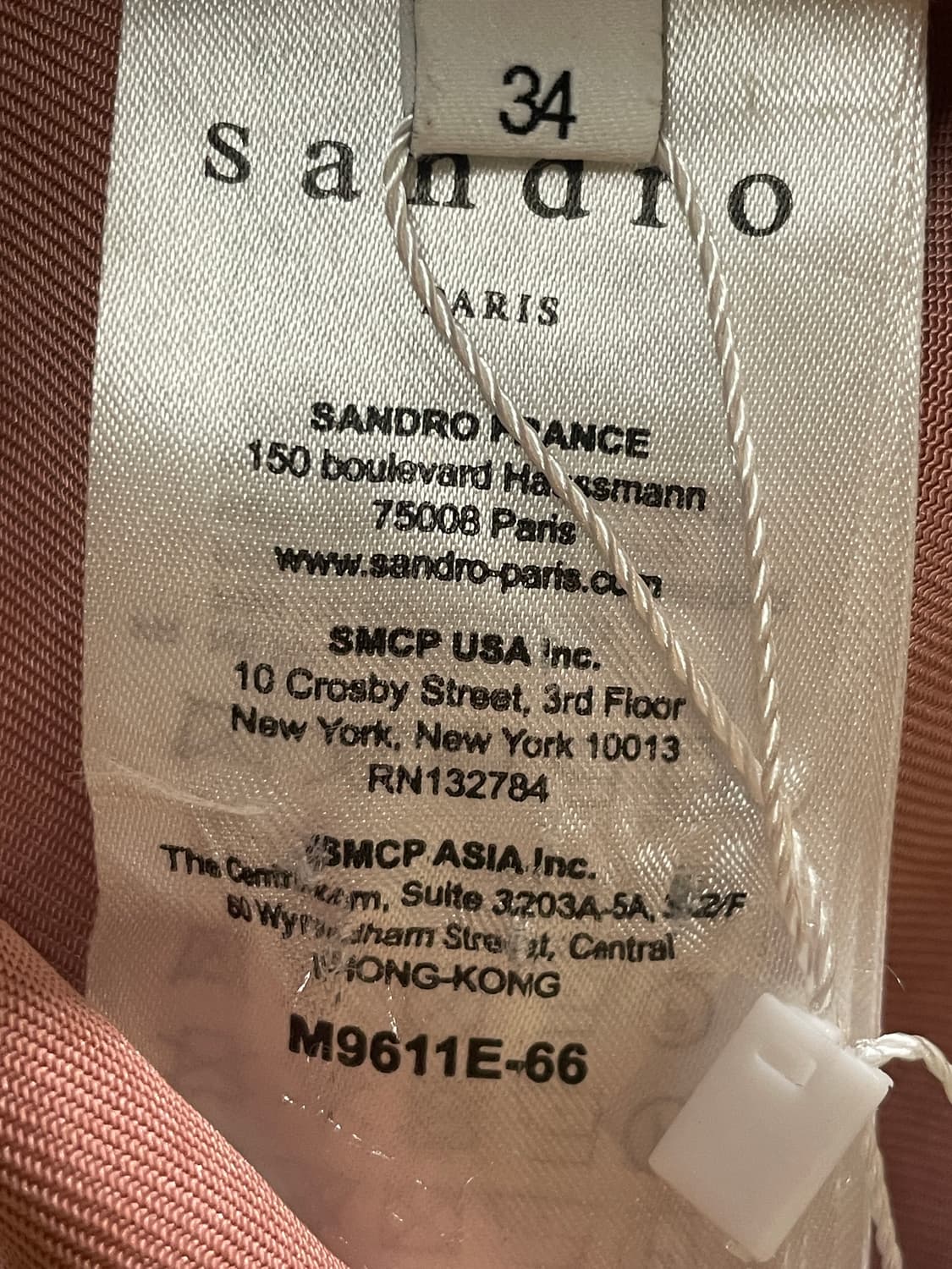 산드로 핑크 싱글 코트 상품이미지5