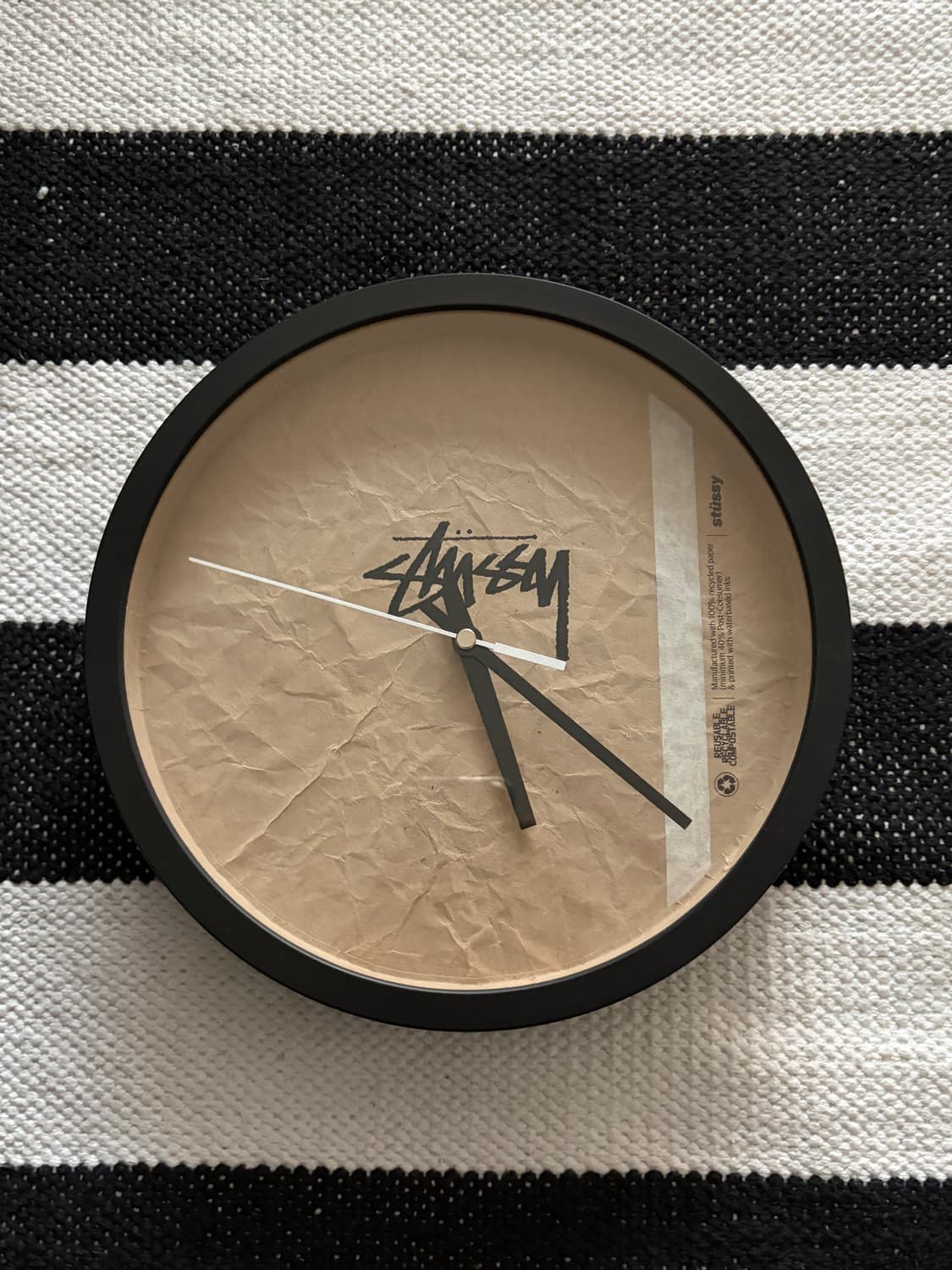 stussy 스투시 크래프터 벽걸이 시계 (무소음)  상품이미지1