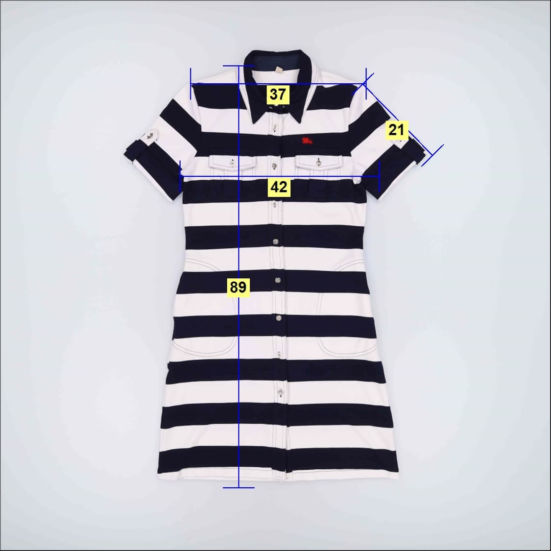 IT 38 버버리 스트라이프 피케 반팔 원피스 4268 상품이미지8