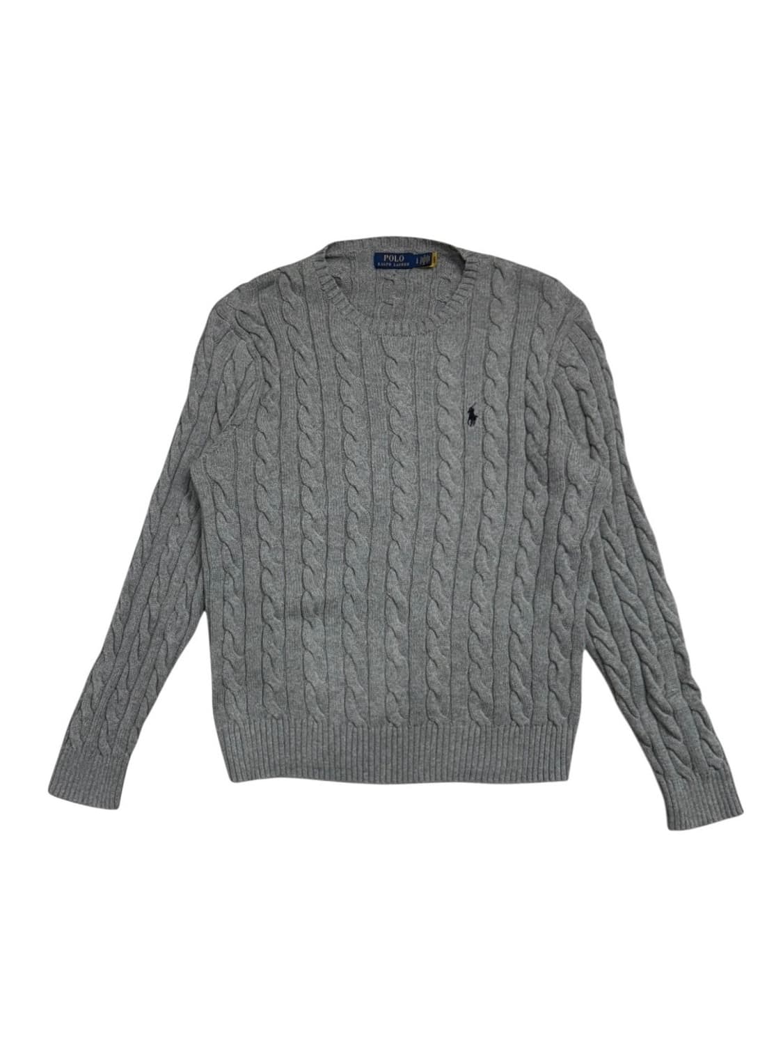 폴로 랄프로렌 케이블 니트 코튼 크루넥 스웨터 그레이 상품이미지2