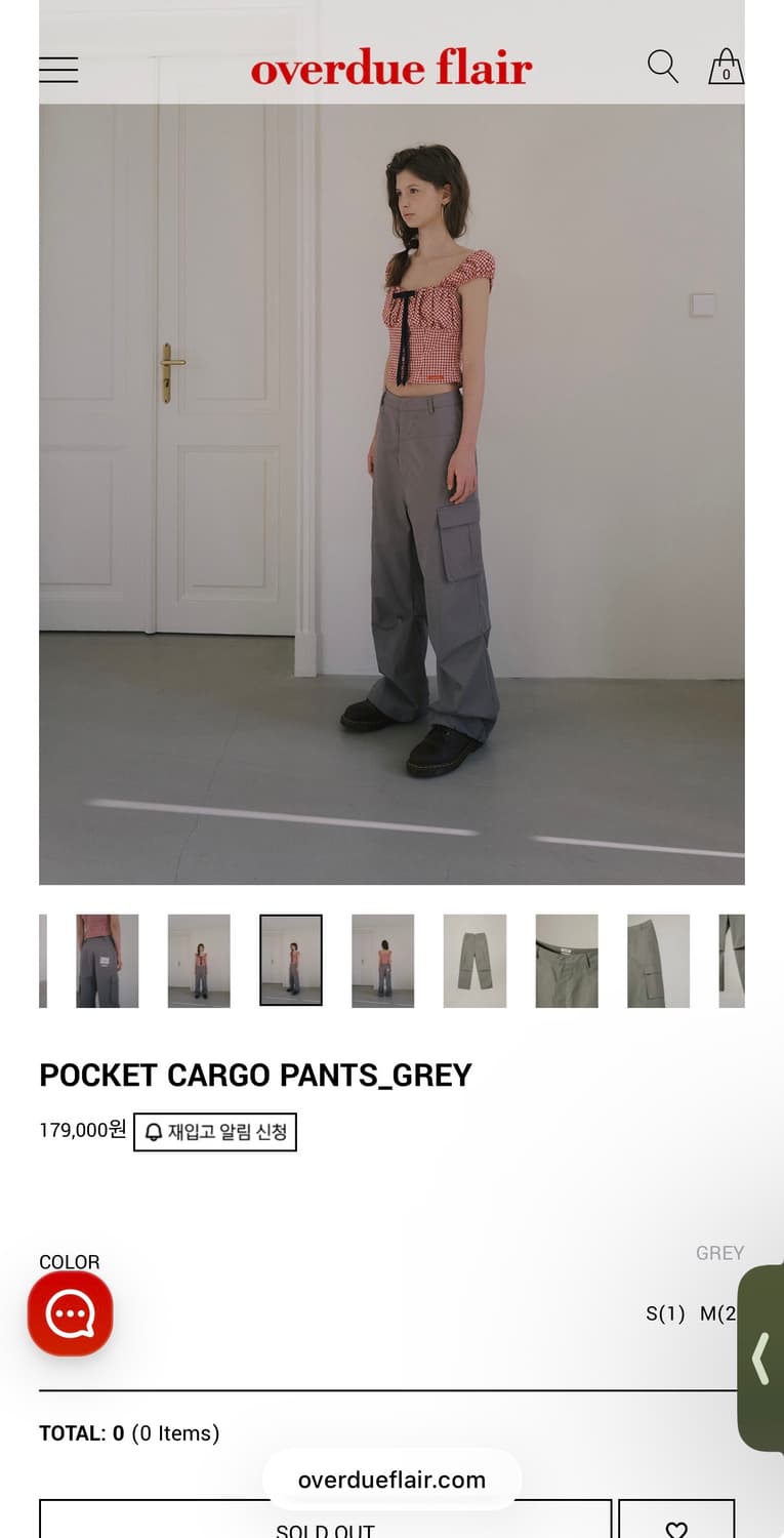 오버듀플레어 카고팬츠 그레이 s 상품이미지1