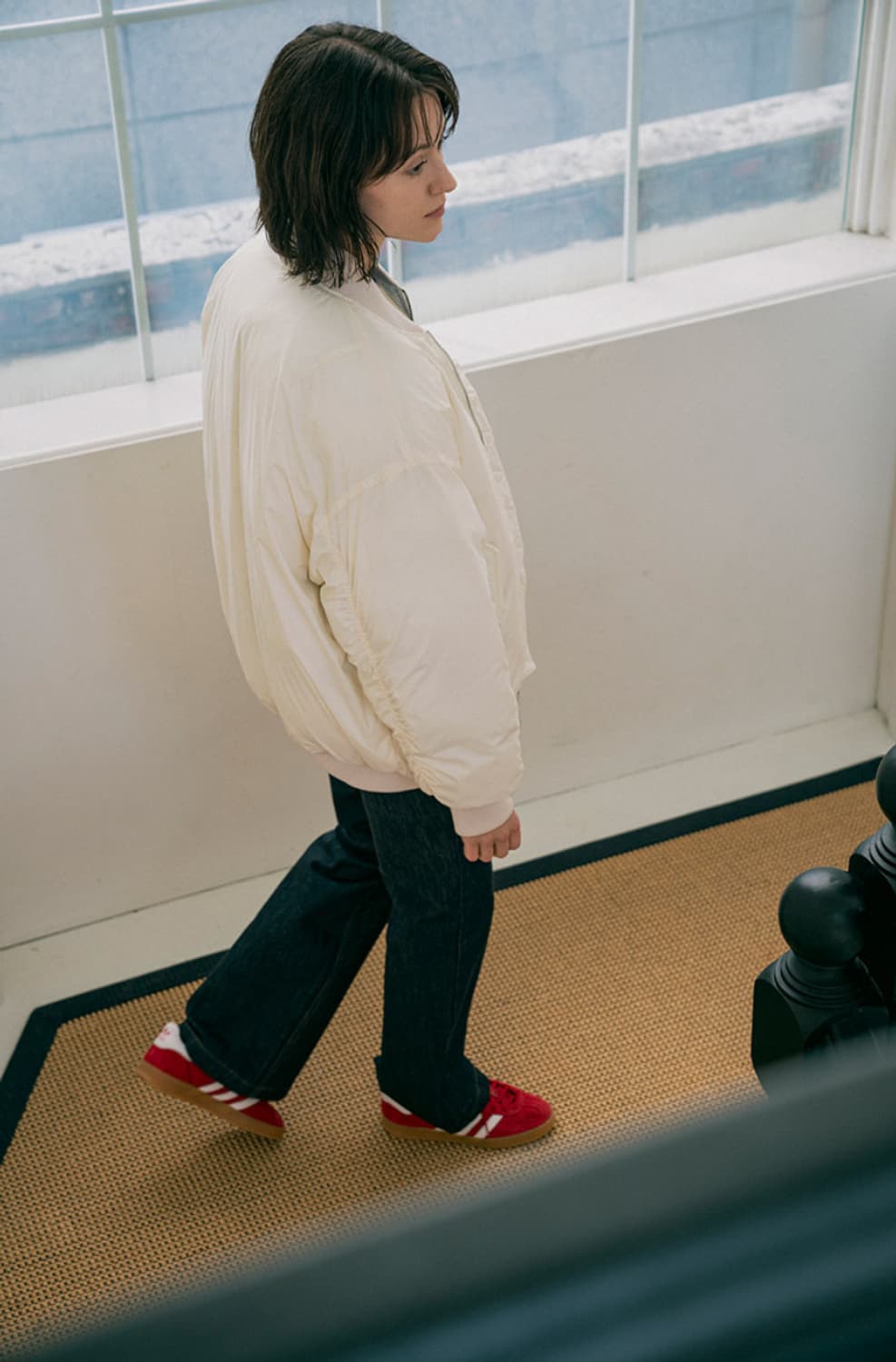 반원아틀리에 오버핏 항공 점퍼 패딩 ma-1 크림 새상품 상품이미지5