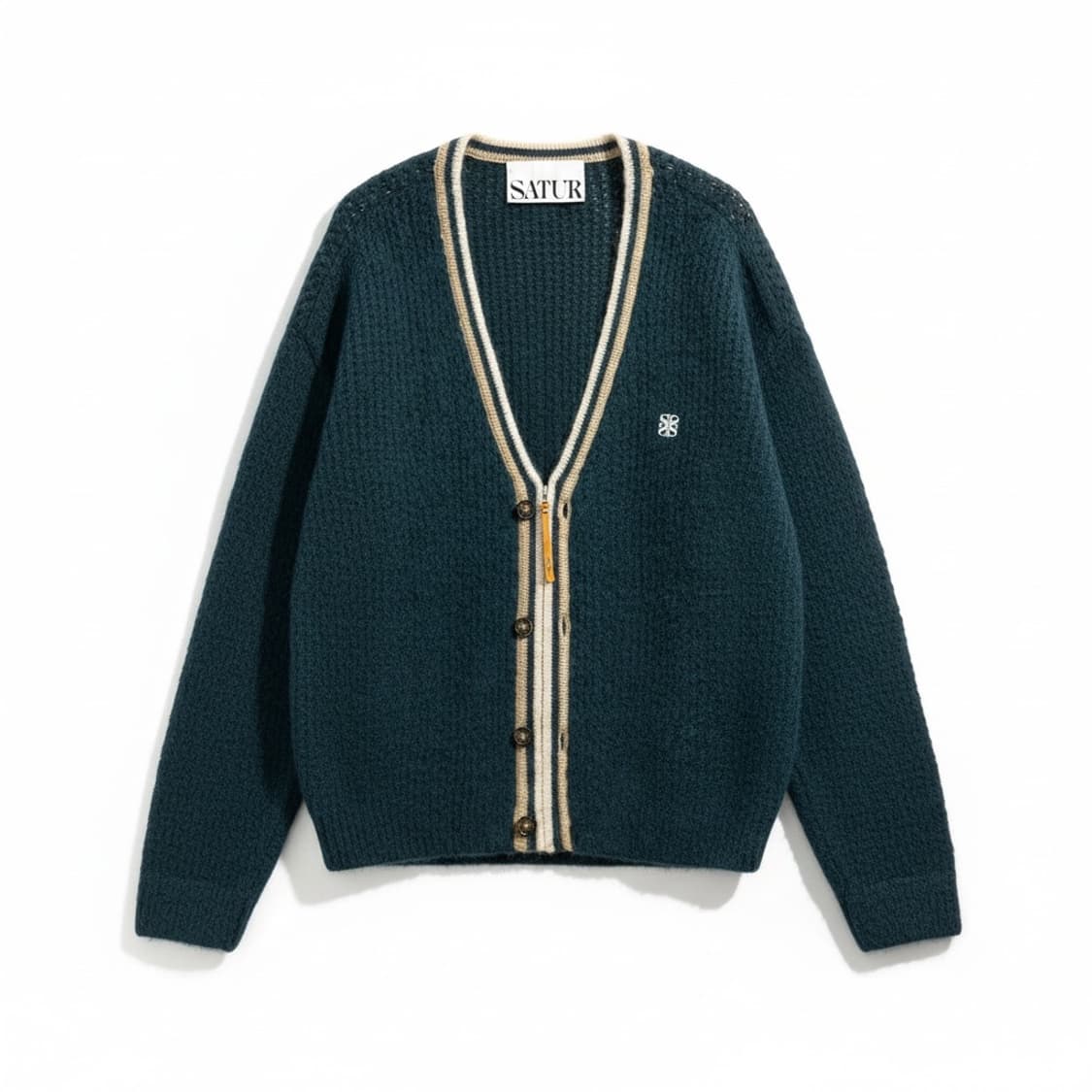 SATUR 그린 브이넥 가디건 XL 상품이미지1