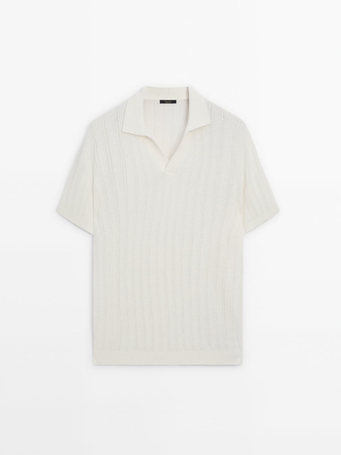 마시모두띠 / 쇼트 슬리브 리브드 폴로 스웨터 화이트 / XL 상품이미지2