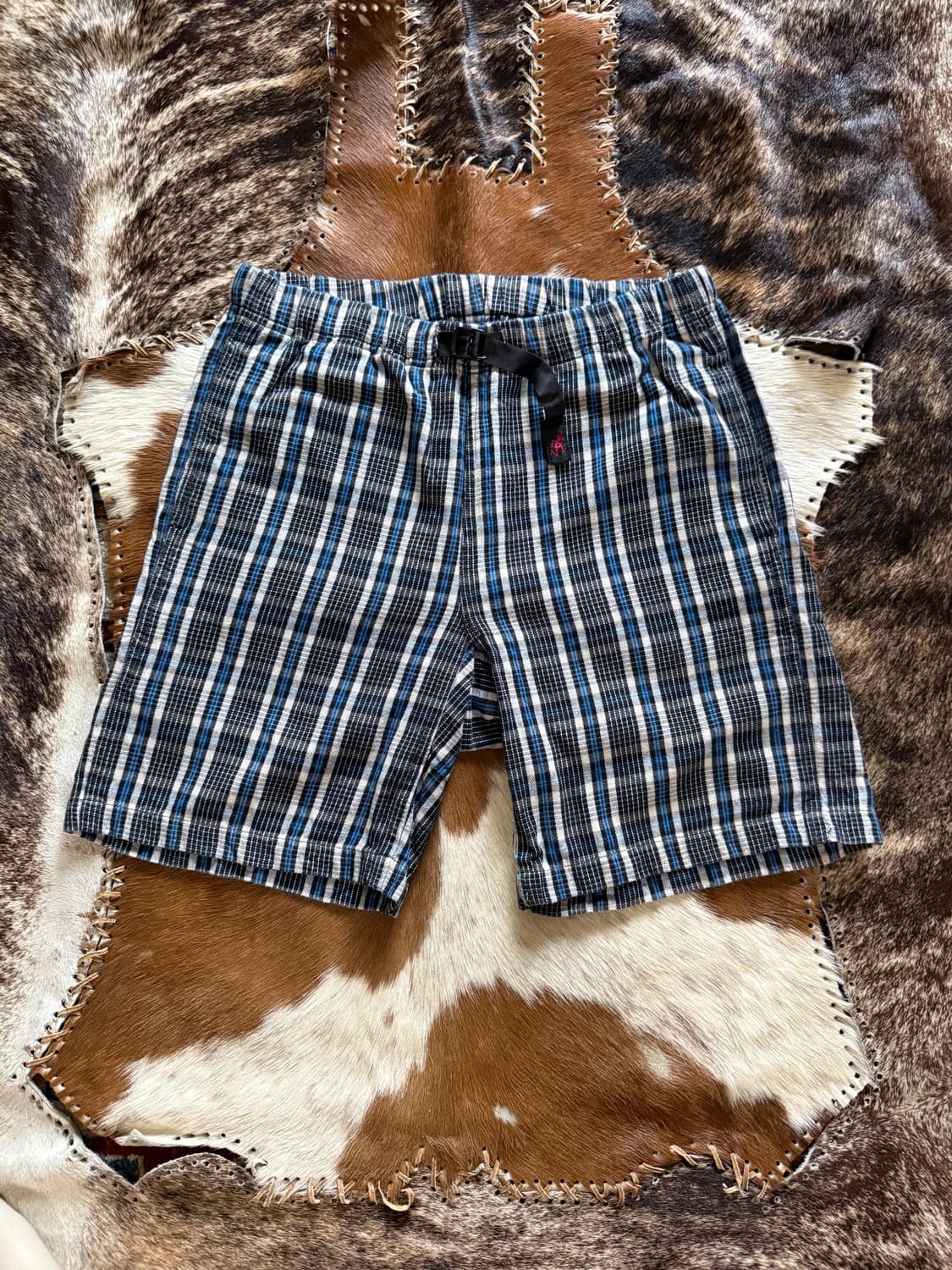 Gramicci Blue Check pattern Half pants 상품이미지1