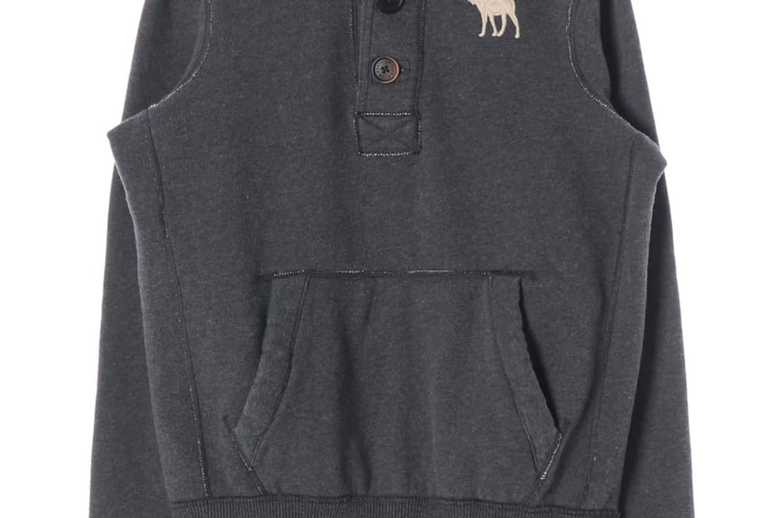 아베크롬비 머슬핏 헨리넥 버튼 기모 맨투맨 M 상품이미지4