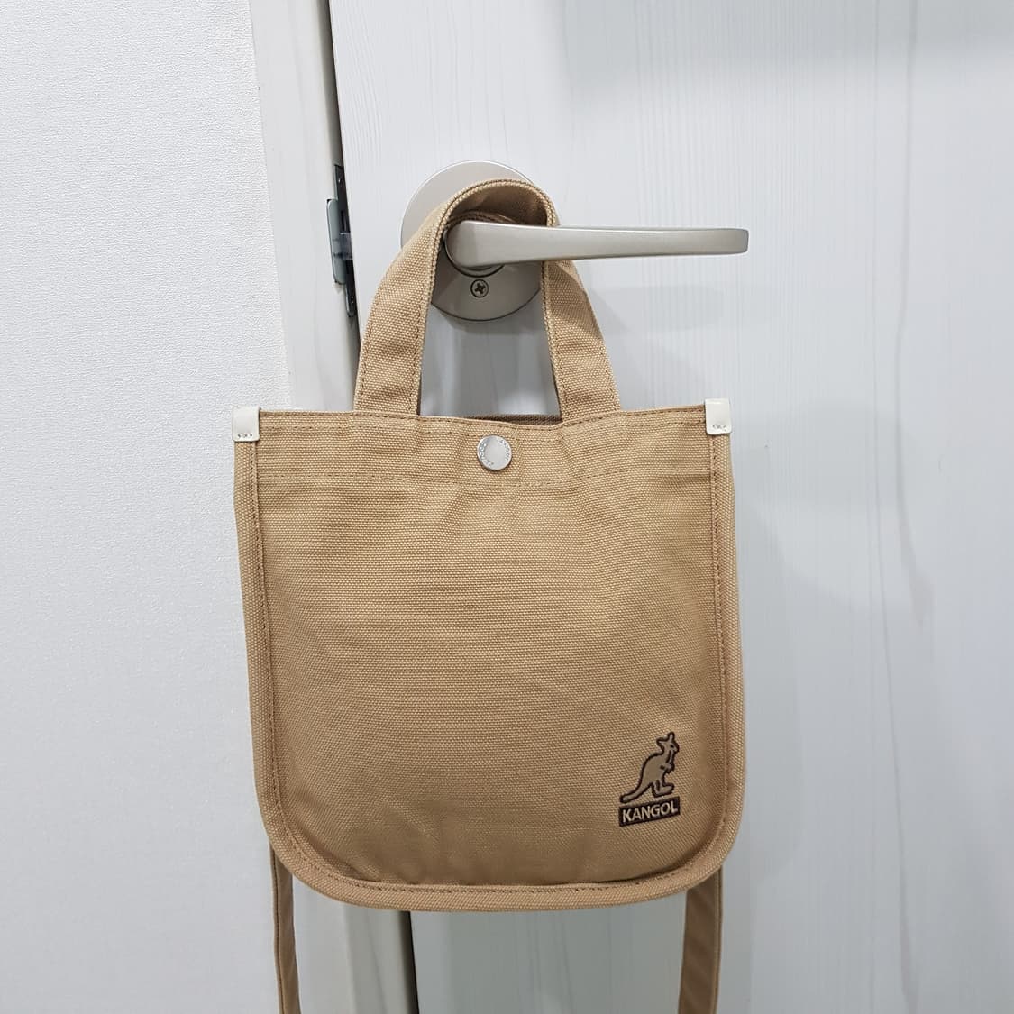 캉골 캔버스 미니 크로스 토트백 베이지 상품이미지1