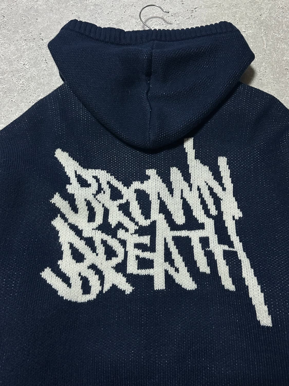 브라운브레스 빅로고 네이비 니트 후드집업 상품이미지2