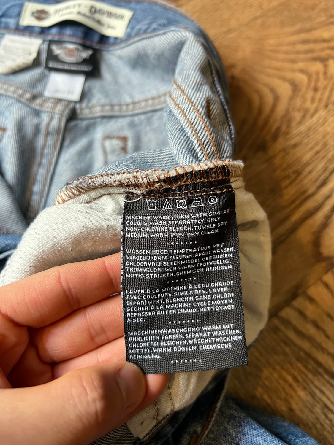 [36]할리데이비슨 빈티지 워싱 스트레이트 데님 팬츠 상품이미지9