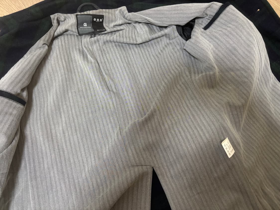 상태최상 모직 울 더블버튼 타탄체크 피코트 남여공용 남s 여L 갸루 상품이미지3