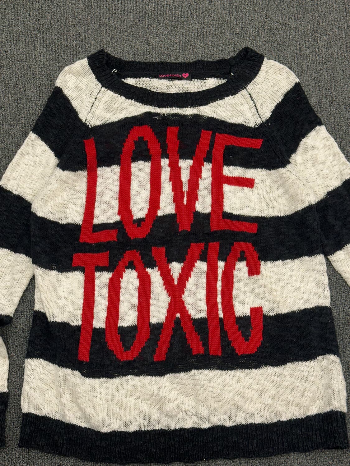 M)Lovetoxic vintage 여성 펑크 단가라 니트 스웨터 상품이미지3