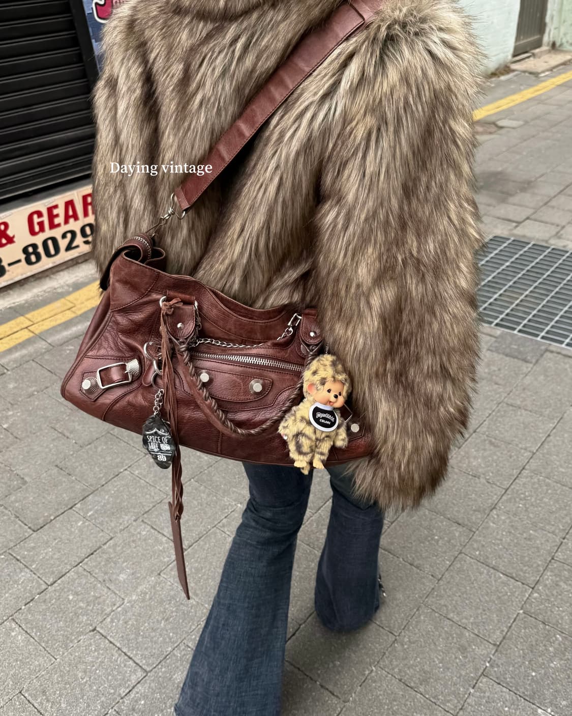 발렌시아가 모터백 라지 (브라운+실버) 상품이미지2