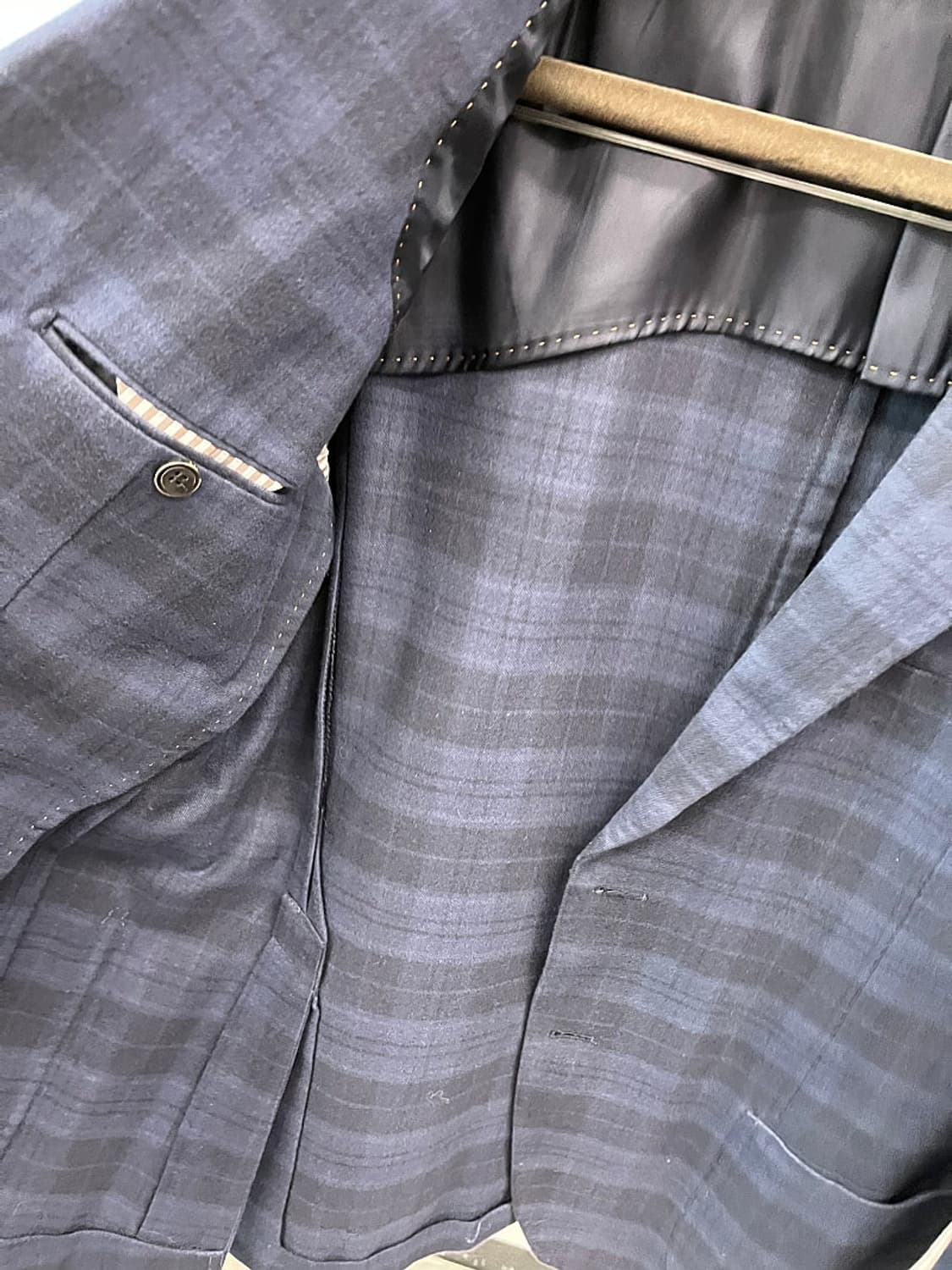 110) 닥스 몰스킨 네이비 체크자켓  상품이미지7