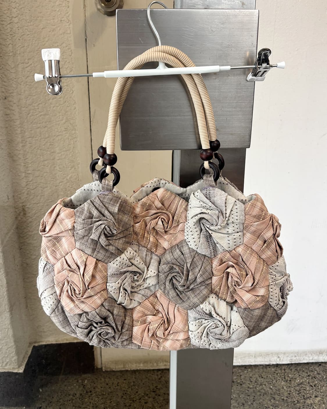 로맨틱 뮤트 로즈 패치워크 토트백 상품이미지2