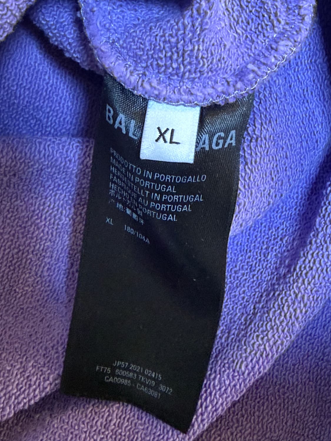 발렌시아가 웨이브 로고 후드티 XL 상품이미지4