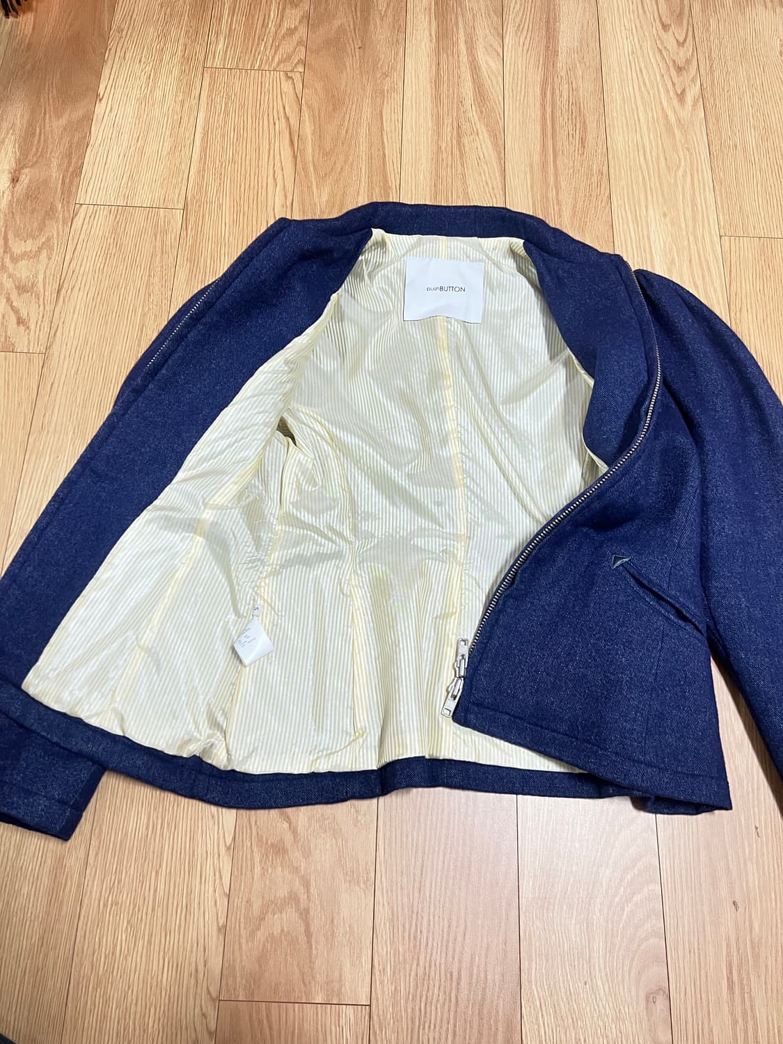 푸시버튼 투웨이지퍼 울린넨 자켓 상품이미지5