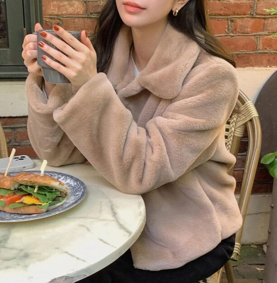 베니토(BENITO) 블랙 몬드 퍼자켓 프리사이즈 새상품 상품이미지2