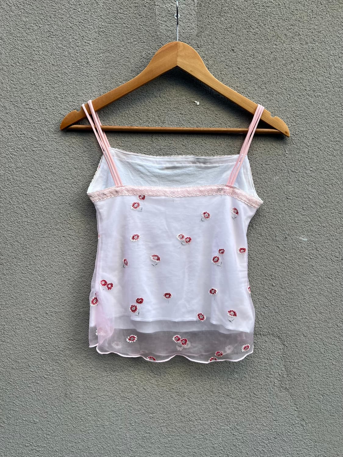 Pink Floral Lace Sleeveless Top 상품이미지3