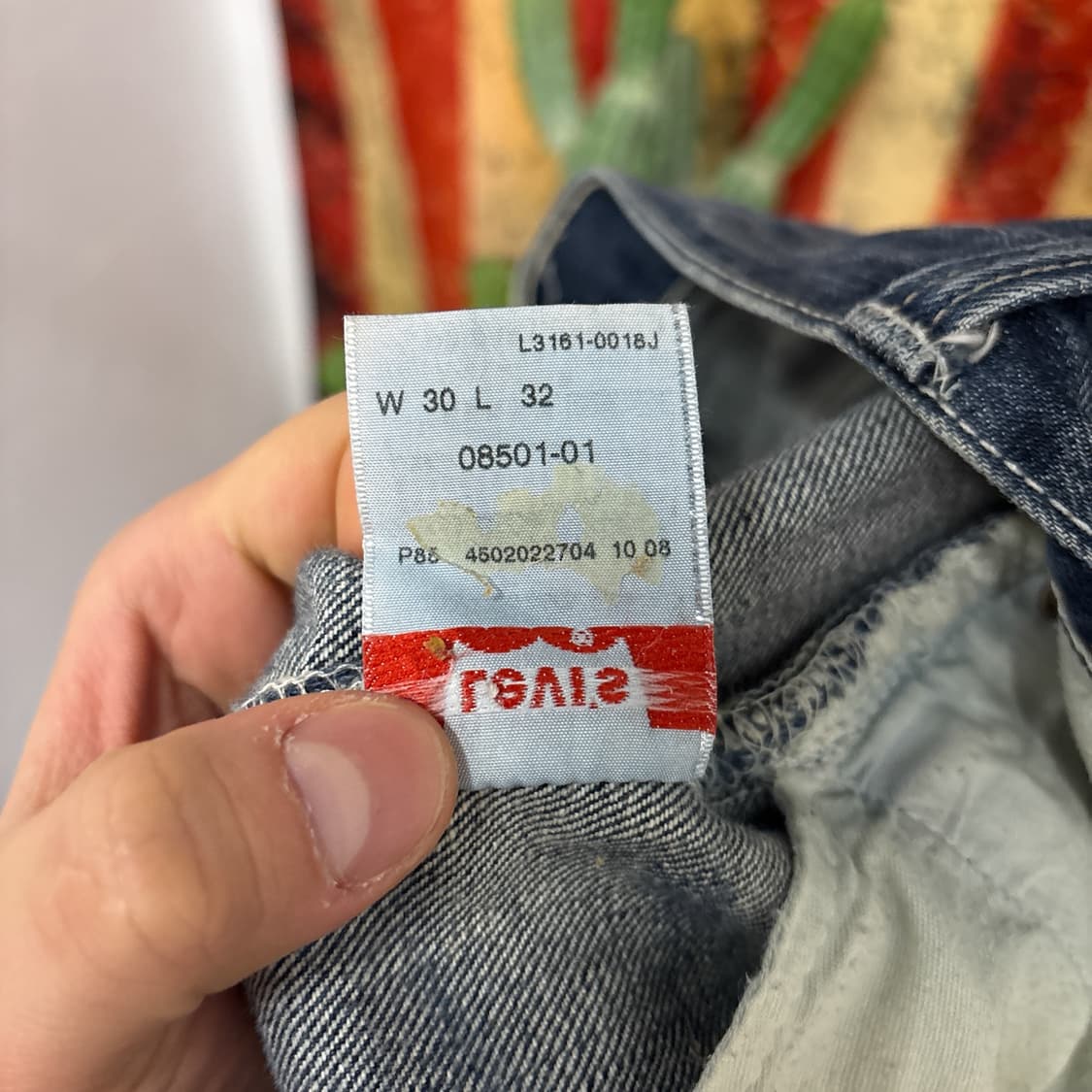 00s 리바이스 오리지널 501 빈티지 페이딩 데님팬츠 N943   상품이미지9