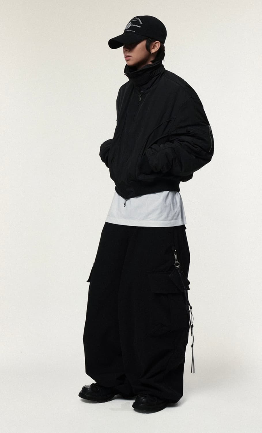 Andy Twill Balloon Cargo Pants Black 상품이미지2