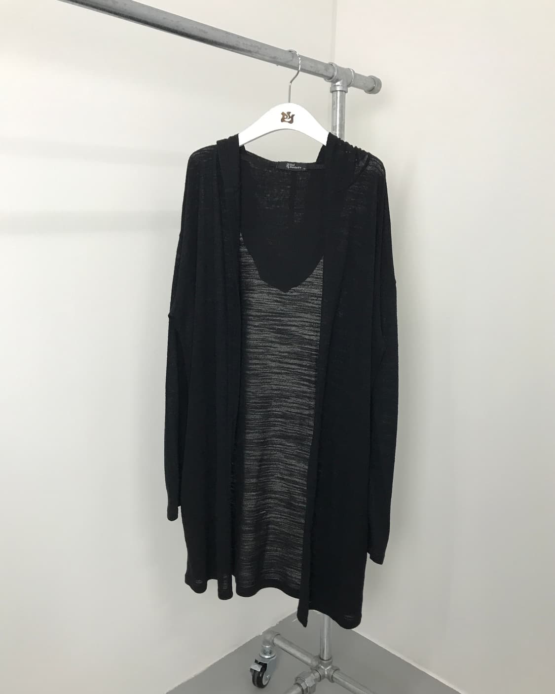 Jpn Black Hoodie Long Cardigans 상품이미지2
