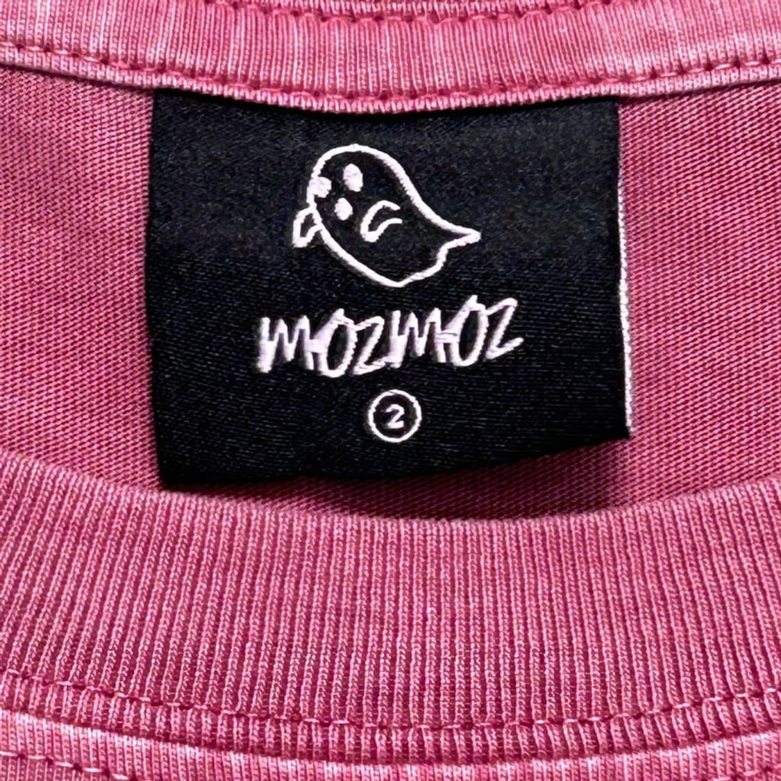 MOZMOZ 스파이더 오버핏 피그먼트 반팔티 핑크 2 상품이미지5