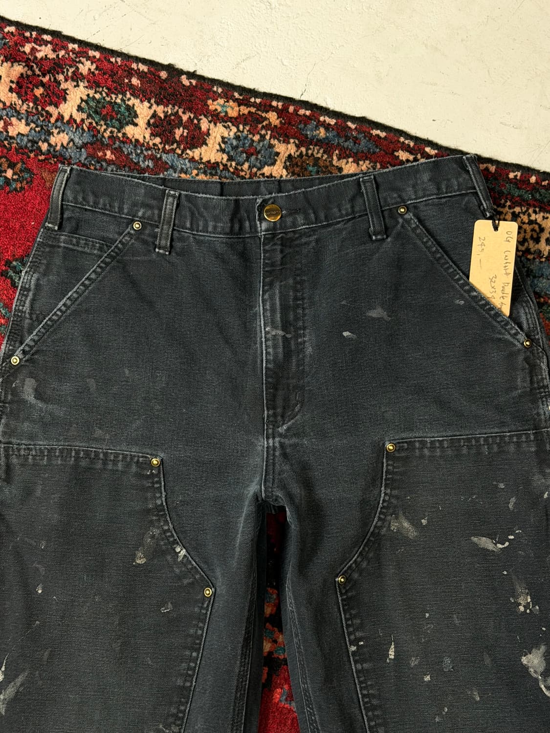 OG 칼하트 B136 더블니 팬츠 칼하트 썩블니 블랙 상품이미지5