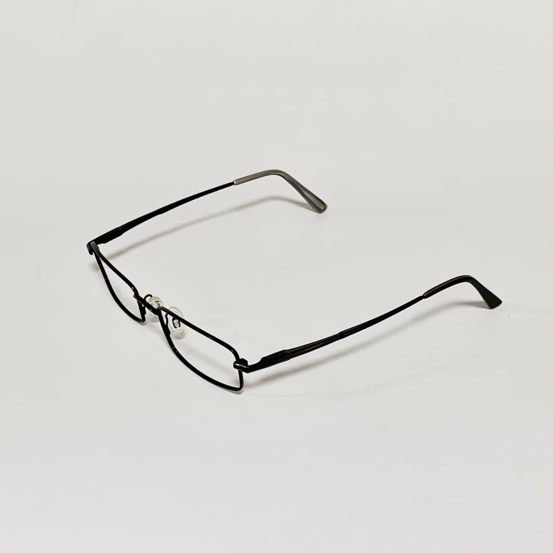904 빈티지 데드스탁 Y2K 슬림 직사각 메탈 안경 블랙 프레임 픽키 상품이미지3