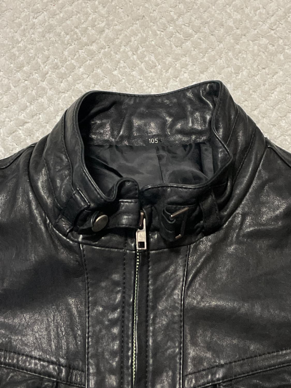 광희시장 웨스턴 무드 램스킨 양가죽 절개 포켓 레더 자켓 상품이미지6