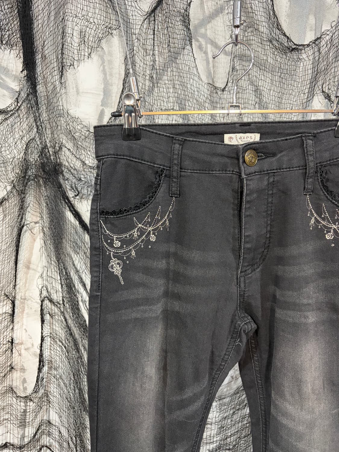 AXES FEMME embroidery lace detail pants 상품이미지3