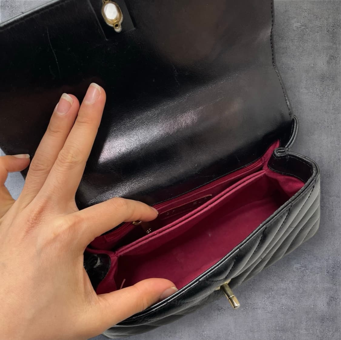 샤넬 Chanel 블랙 코코핸들 쉐브론 플랩백 상품이미지9