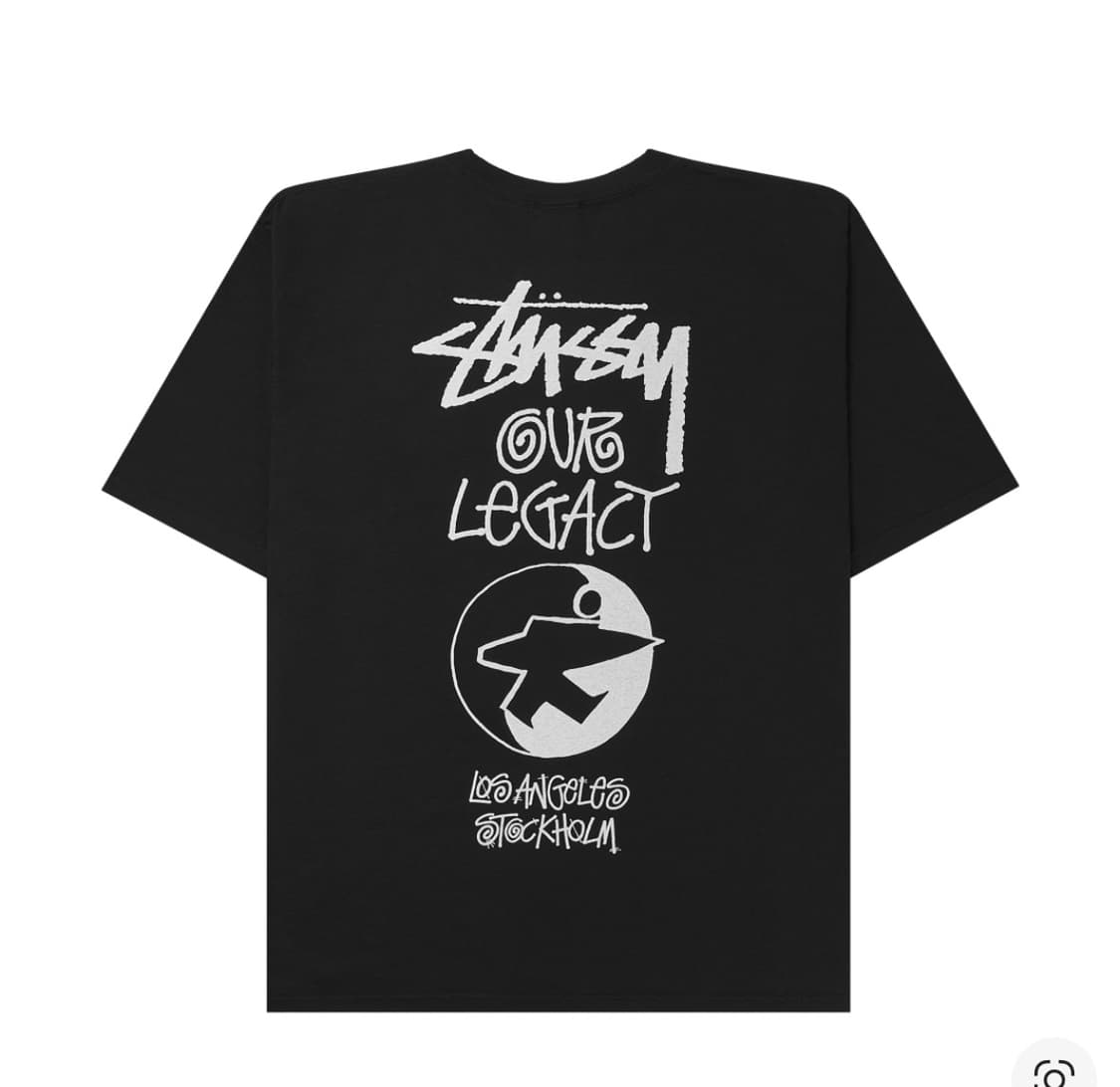 [M/L] 스투시 아워레가시 서프맨 피그먼트 다이드 티셔츠 블랙 상품이미지1