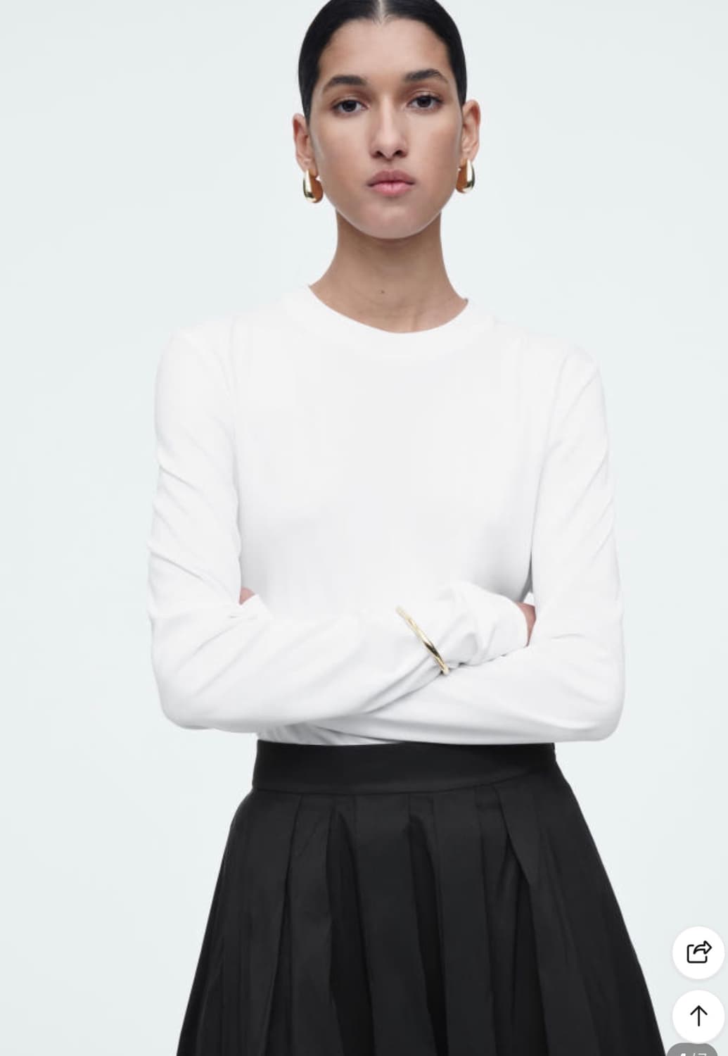 코스 플리티드 에이라인 미디 스커트 상품이미지5