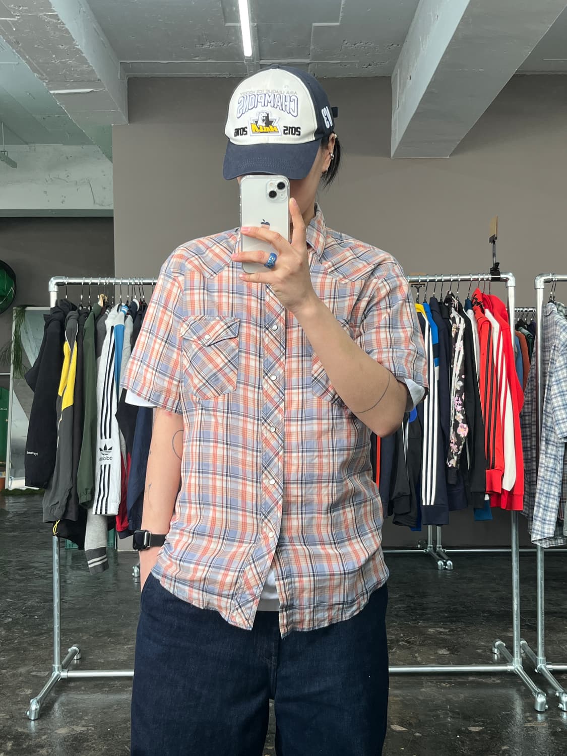 랭글러 웨스턴 체크 반팔 셔츠 상품이미지2