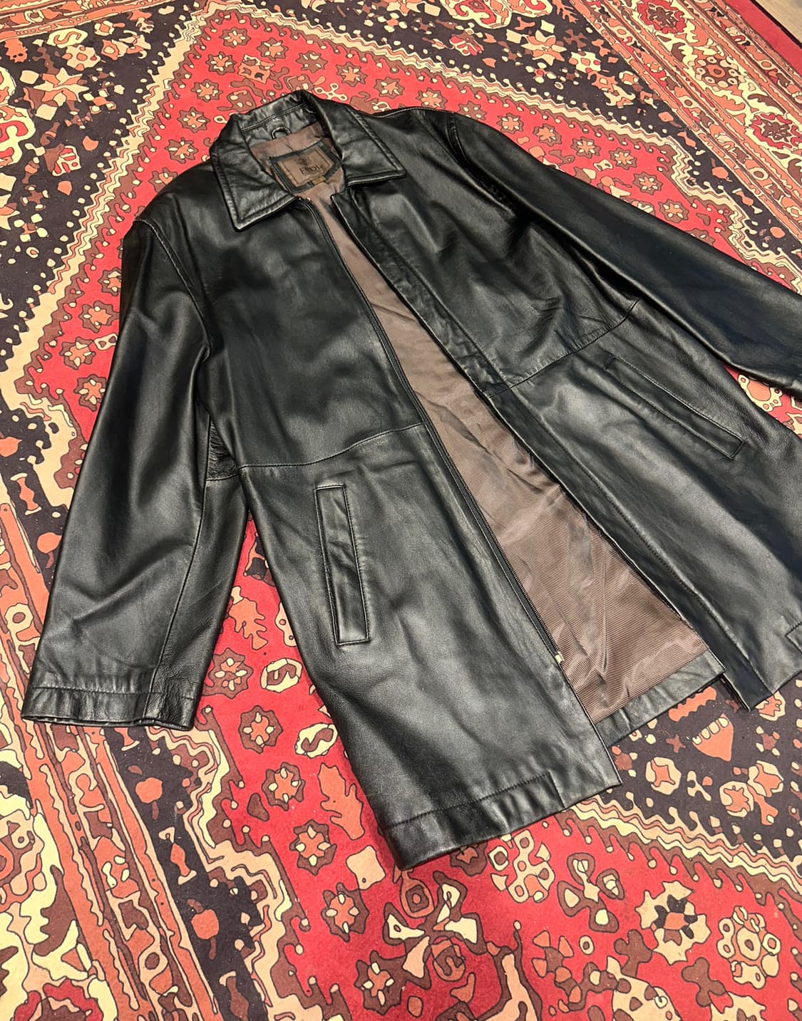 ( L ) 가죽코트 가죽카코트 가죽하프 가죽롱자켓 레더자켓  상품이미지5