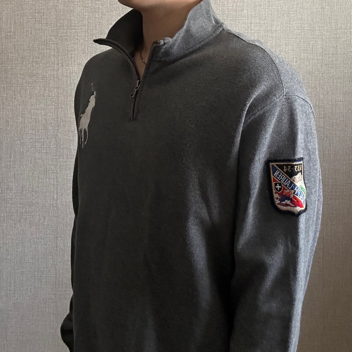 폴로 랄프로렌 빅포니 그레이 반집업 니트 상품이미지4