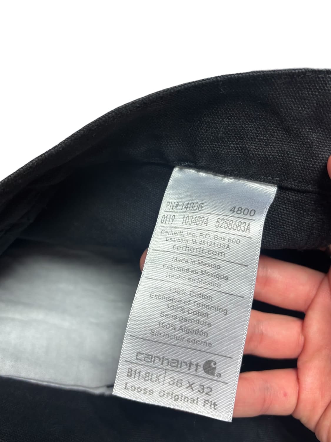 칼하트 카펜터 싱글니 b11 블랙 워크팬츠 상품이미지10