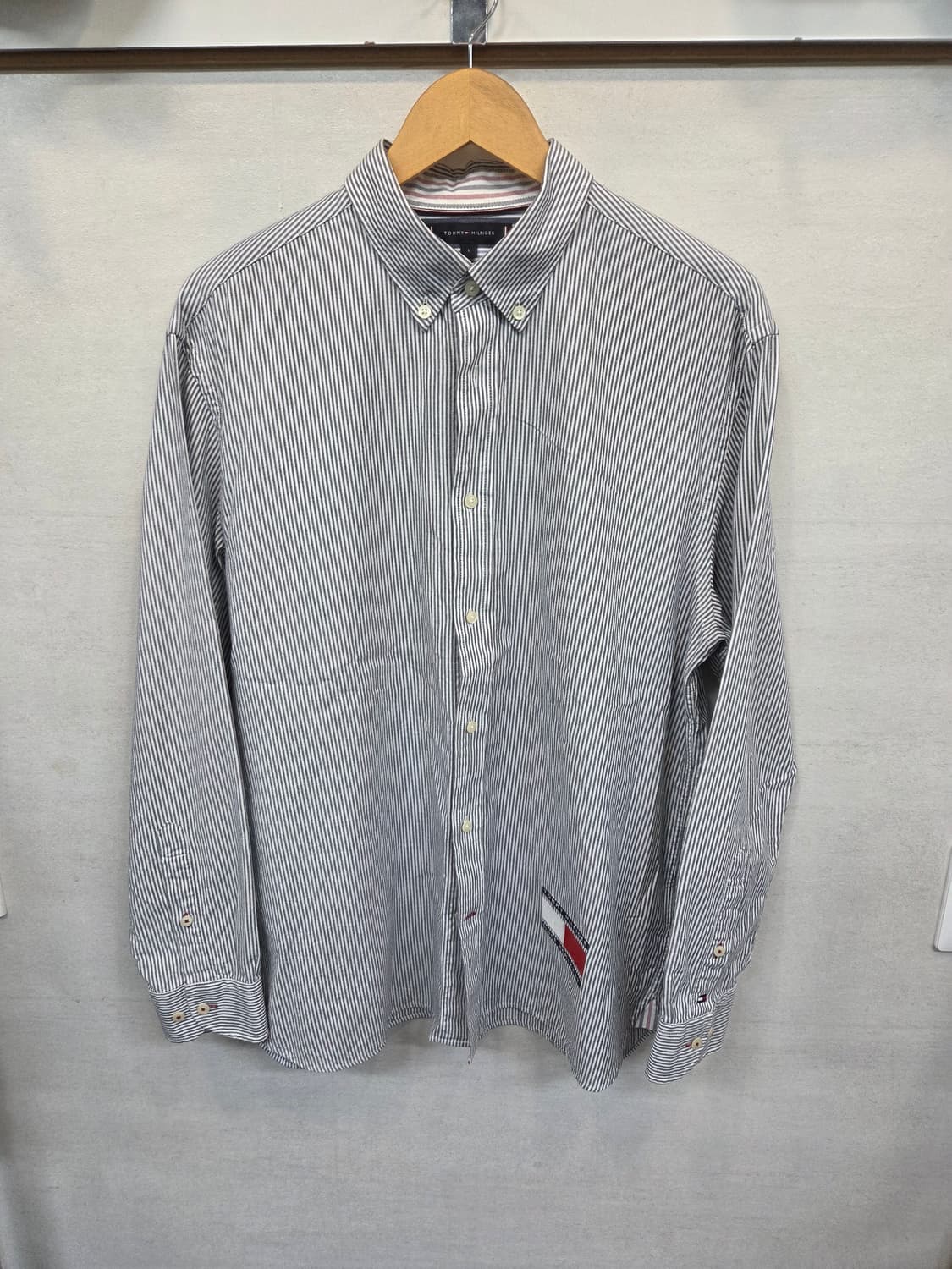 타미힐피거 플래그 스트라이프 셔츠긴팔 릴렉스핏 L 상품이미지1