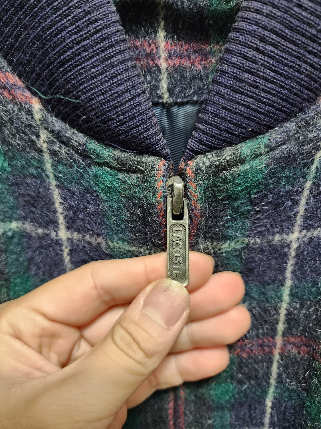 라코스테 서광 체크패턴 울 블루종 상품이미지4