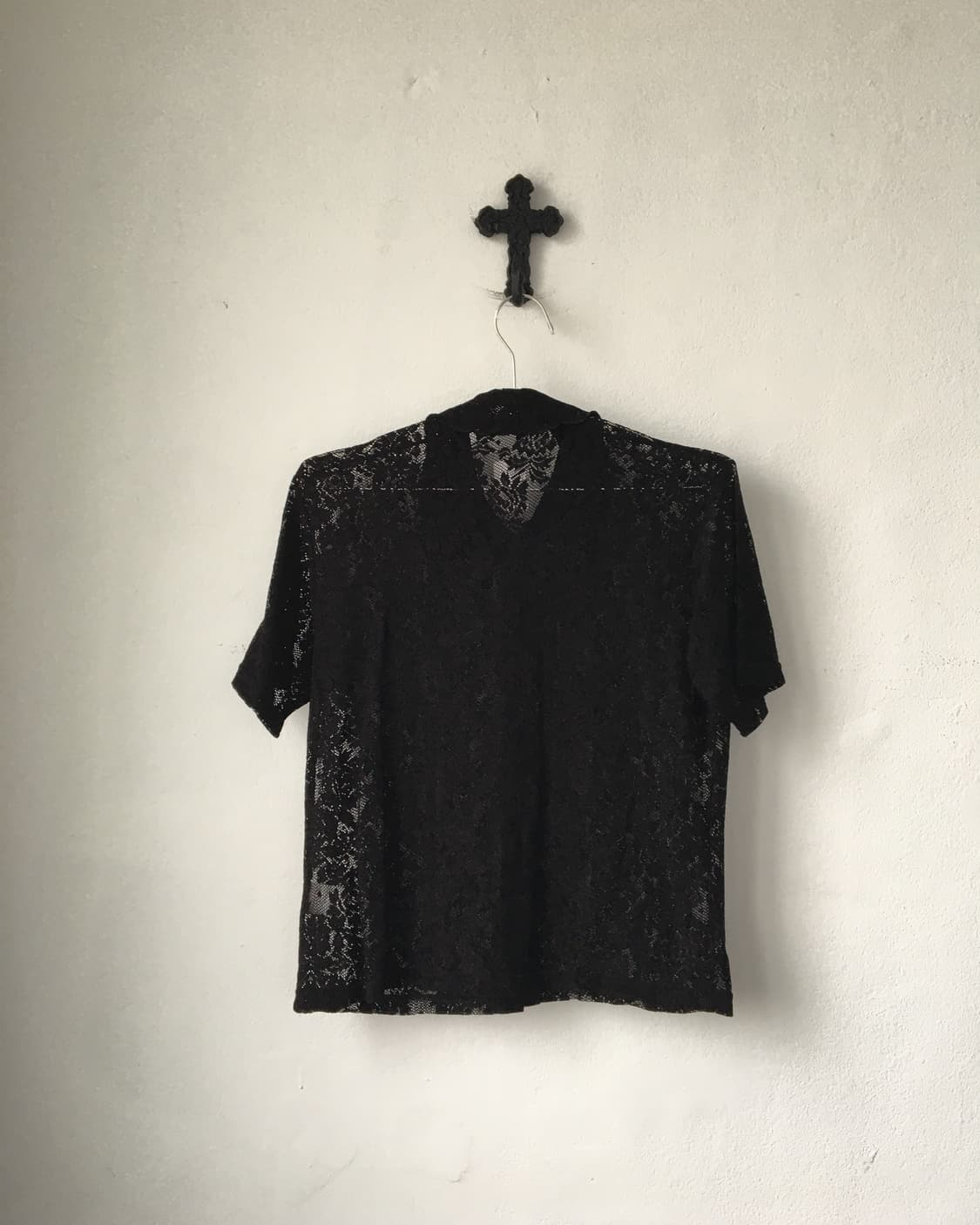 Lace pattern see through shirt 상품이미지3