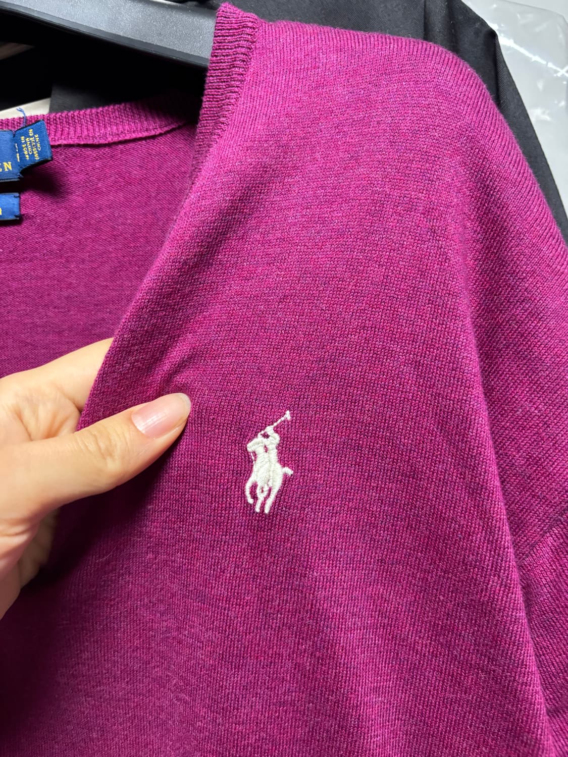 폴로 랄프로렌 워셔블 피마코튼 브이넥 니트 S 상품이미지2